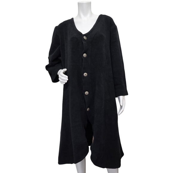 Blue Fish Black Button-Up Coat Size XL